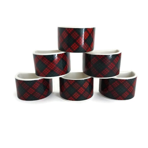 Sasaki Tartan Caramic Napkin by Charles Roberts Japan - Picture 1 of 7